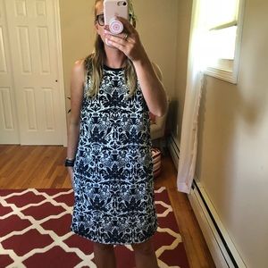 Loft dress - navy and white